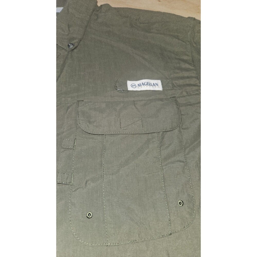 NEW Magellan Outdoors OLIVE Fishing Shirt Mens Medium M vented LAGUNA MADRE - Picture 5 of 12